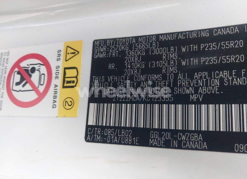 Photo 9 of 2019 Lexus Rx 350 (VIN 2T2ZZMCA7KC123355)