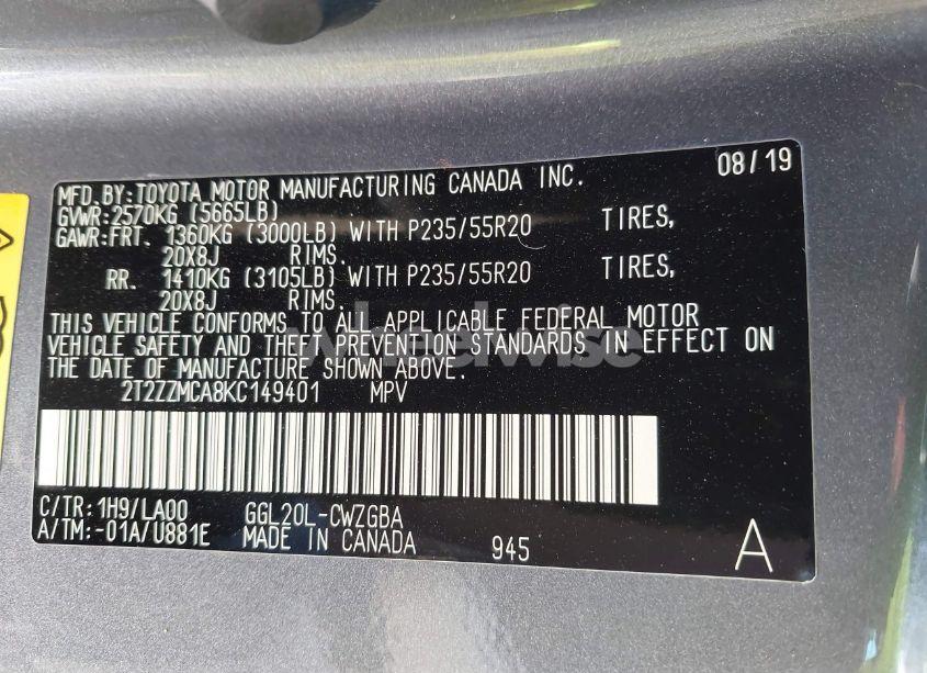 Photo 9 of 2019 Lexus Rx 350 (VIN 2T2ZZMCA8KC149401)