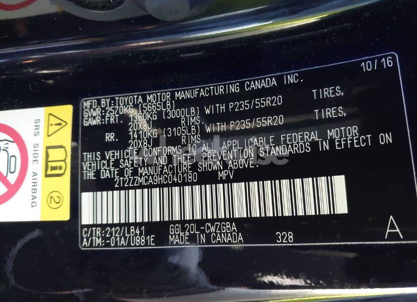 Photo 9 of 2017 Lexus Rx 350 (VIN 2T2ZZMCA9HC040180)