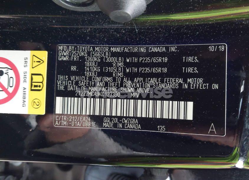 Photo 9 of 2019 Lexus Rx 350 (VIN 2T2ZZMCA9KC123390)