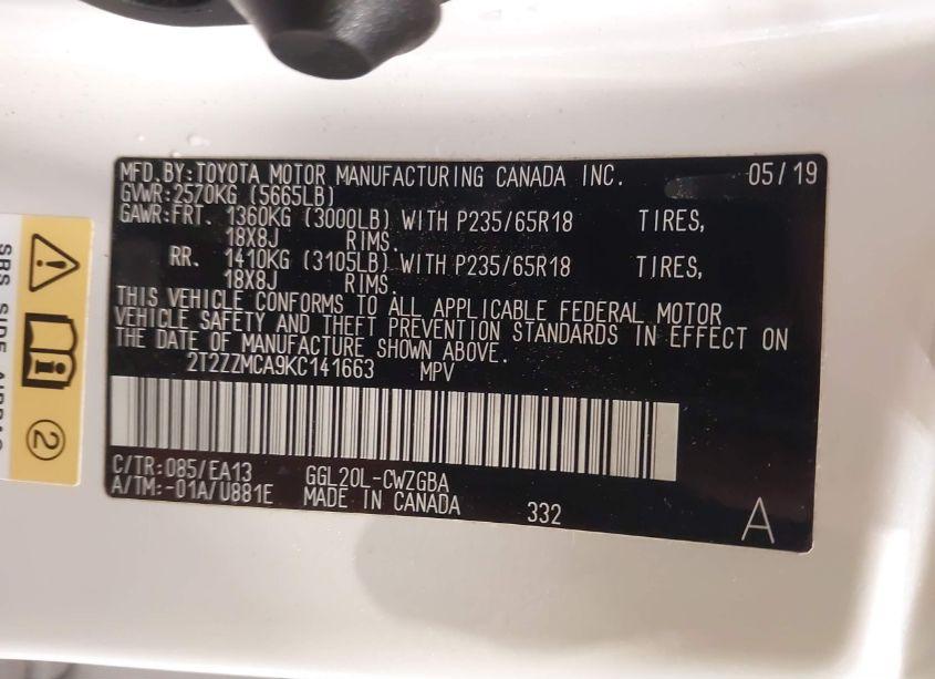 Photo 9 of 2019 Lexus Rx 350 (VIN 2T2ZZMCA9KC141663)