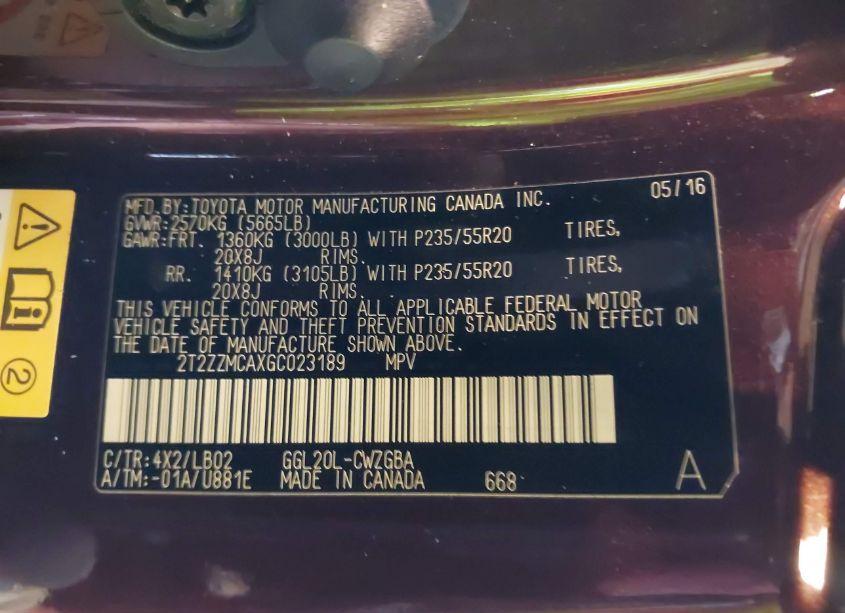 Photo 9 of 2016 Lexus Rx 350 (VIN 2T2ZZMCAXGC023189)