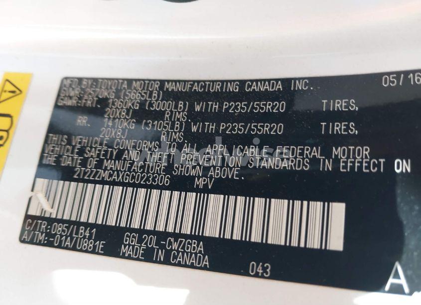 Photo 9 of 2016 Lexus Rx 350 (VIN 2T2ZZMCAXGC023306)