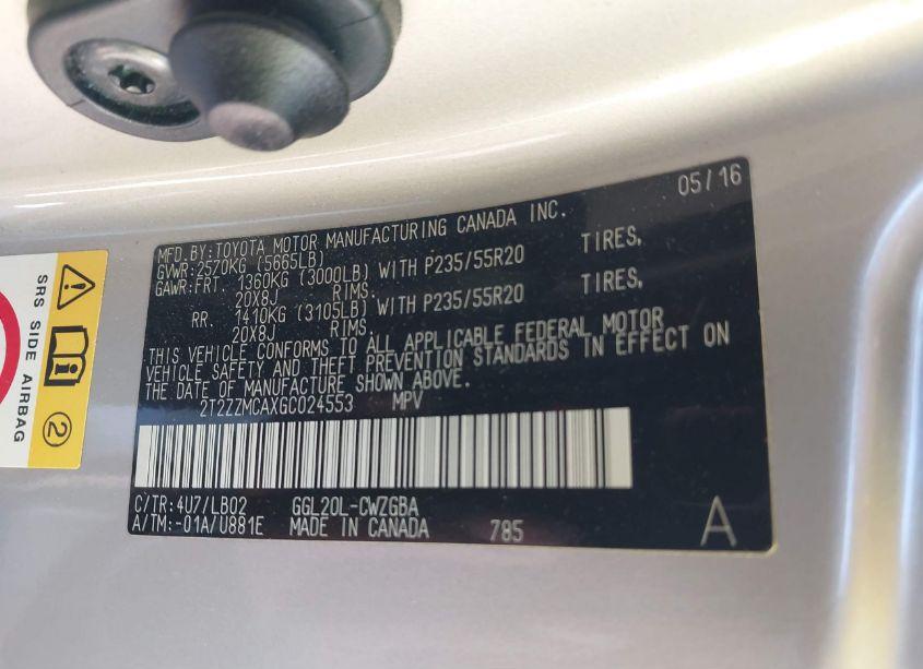 Photo 9 of 2016 Lexus Rx 350 (VIN 2T2ZZMCAXGC024553)