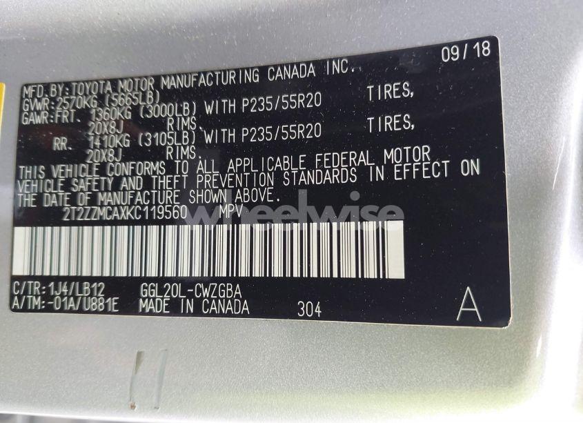 Photo 9 of 2019 Lexus Rx 350 (VIN 2T2ZZMCAXKC119560)