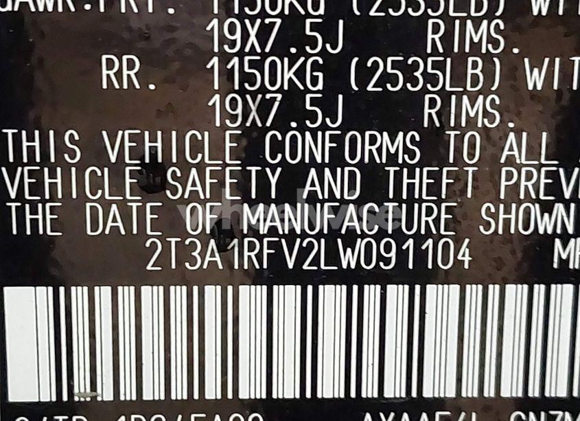 Photo 9 of 2020 Toyota Rav4 XLE PREMIUM (VIN 2T3A1RFV2LW091104)