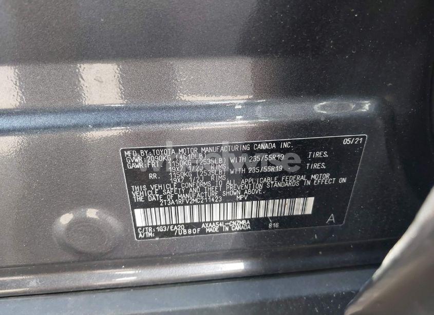 Photo 9 of 2021 Toyota Rav4 XLE PREMIUM (VIN 2T3A1RFV2MC211423)