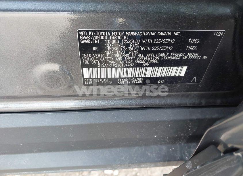 Photo 9 of 2025 Toyota Rav4 XLE PREMIUM (VIN 2T3A1RFV2SC494497)