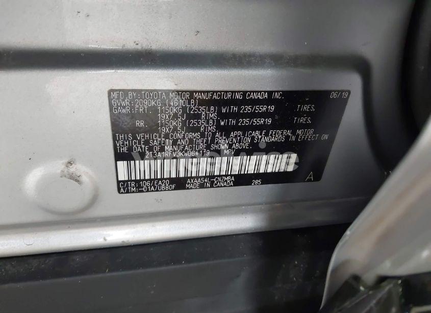 Photo 9 of 2019 Toyota Rav4 XLE PREMIUM (VIN 2T3A1RFV3KW064119)