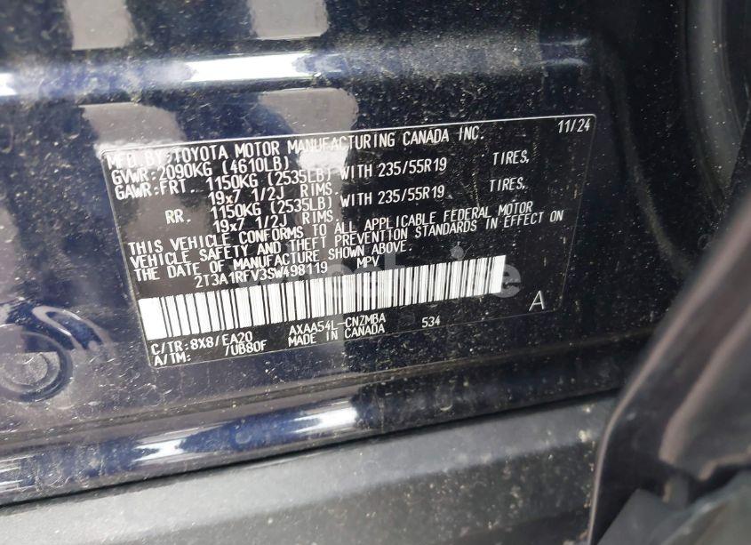 Photo 9 of 2025 Toyota Rav4 XLE PREMIUM (VIN 2T3A1RFV3SW498119)