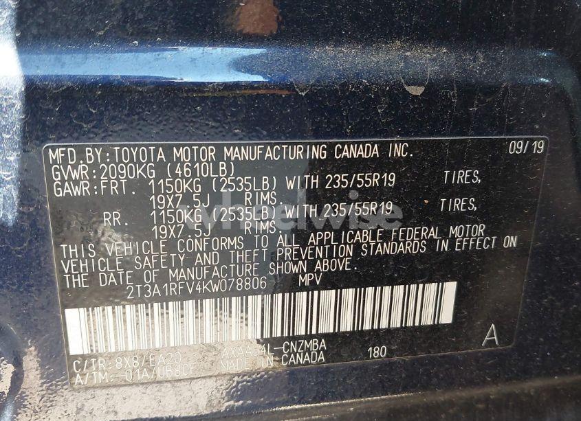 Photo 9 of 2019 Toyota Rav4 XLE PREMIUM (VIN 2T3A1RFV4KW078806)