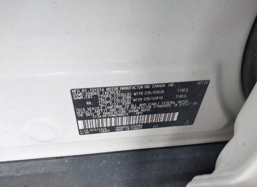 Photo 9 of 2022 Toyota Rav4 XLE PREMIUM (VIN 2T3A1RFV5NW288674)