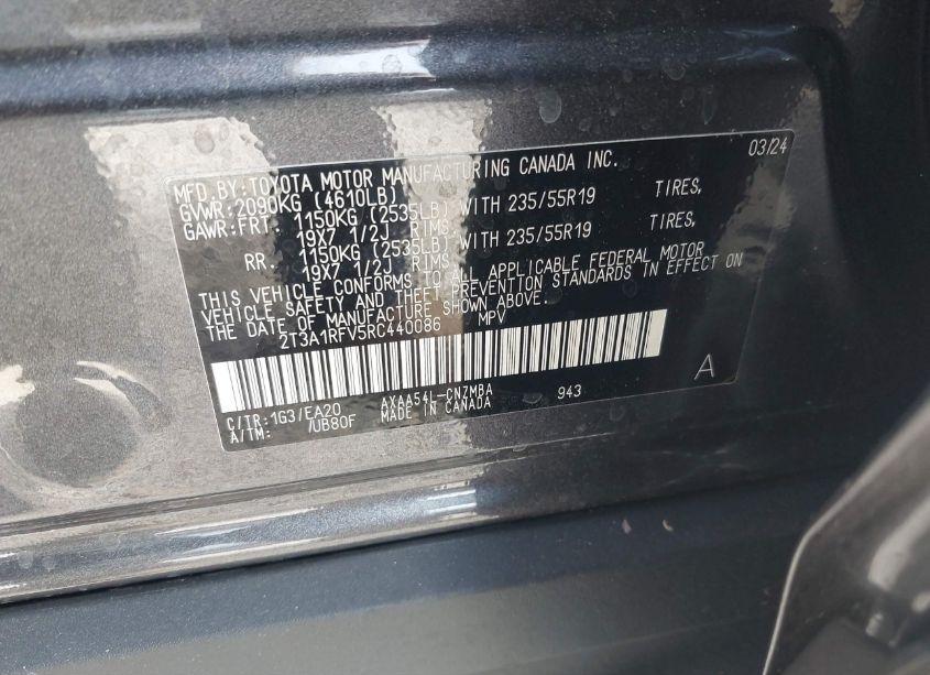 Photo 9 of 2024 Toyota Rav4 XLE PREMIUM (VIN 2T3A1RFV5RC440086)