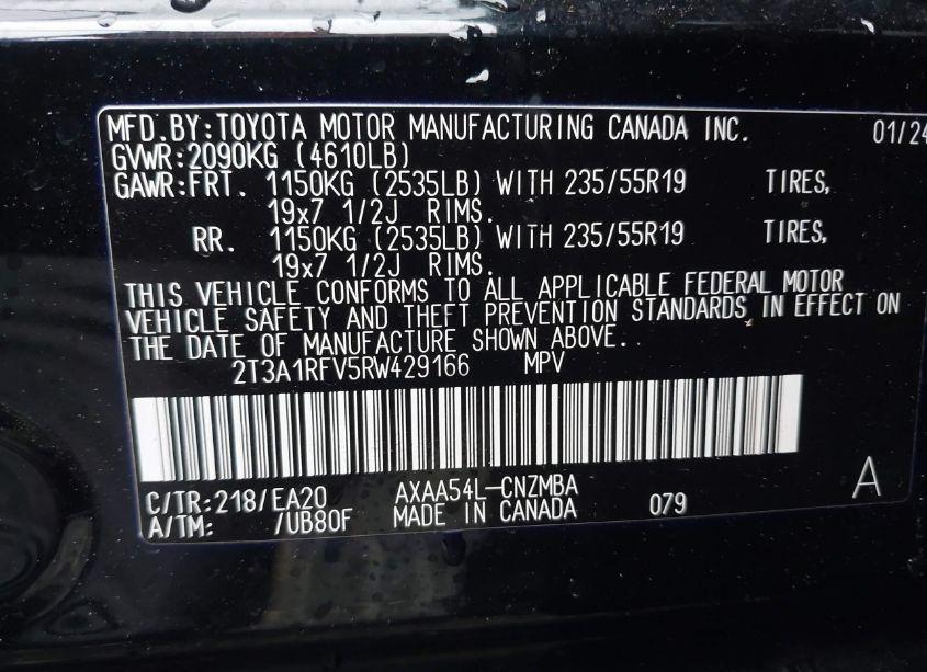 Photo 9 of 2024 Toyota Rav4 XLE PREMIUM (VIN 2T3A1RFV5RW429166)