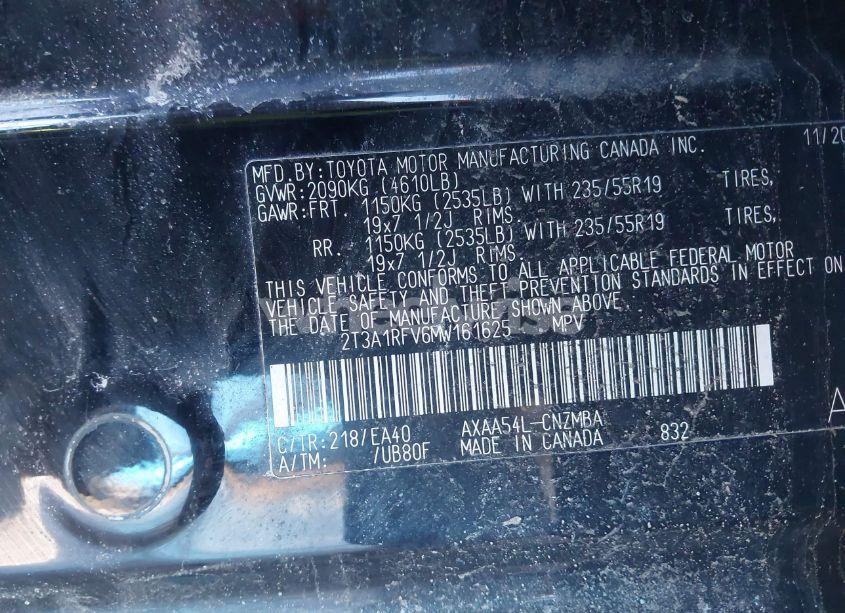 Photo 9 of 2021 Toyota Rav4 XLE PREMIUM (VIN 2T3A1RFV6MW161625)