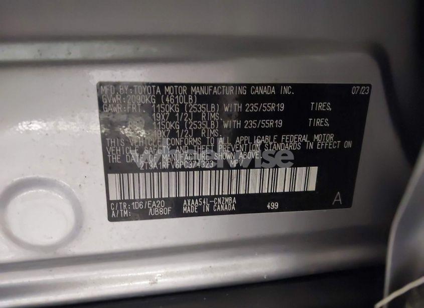 Photo 9 of 2023 Toyota Rav4 XLE PREMIUM (VIN 2T3A1RFV6PC374323)