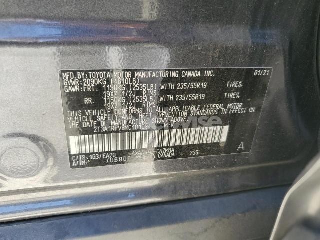 Photo 2 of 2021 TOYOTA RAV4 XLE PREMIUM (VIN 2T3A1RFV8MC181084)