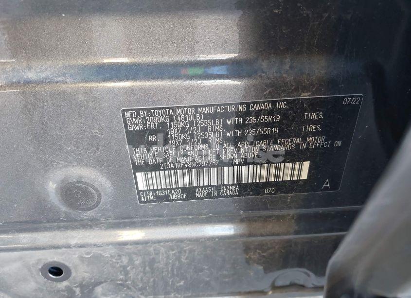 Photo 9 of 2022 Toyota Rav4 XLE PREMIUM (VIN 2T3A1RFV8NC297757)