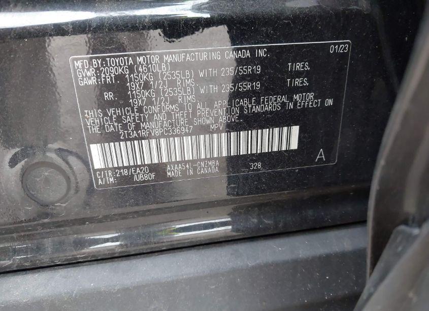 Photo 9 of 2023 Toyota Rav4 XLE PREMIUM (VIN 2T3A1RFV8PC336947)