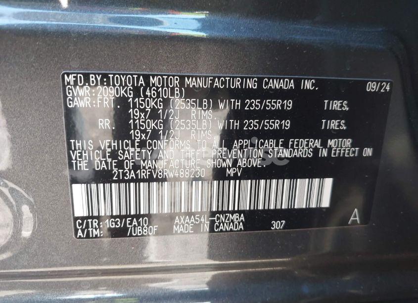 Photo 9 of 2024 Toyota Rav4 XLE PREMIUM (VIN 2T3A1RFV8RW488230)