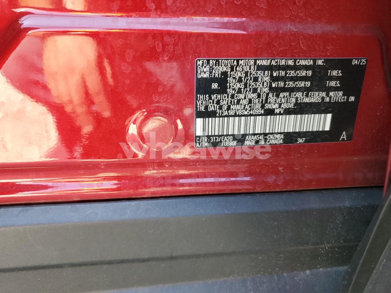 Photo 13 of 2025 TOYOTA RAV4 XLE PREMIUM (VIN 2T3A1RFV8SW540994)