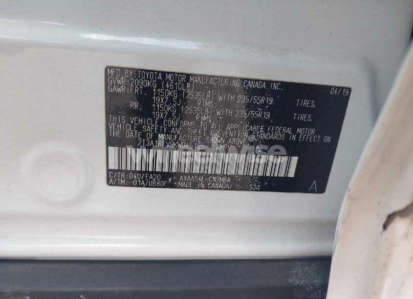 Photo 9 of 2019 Toyota Rav4 XLE PREMIUM (VIN 2T3A1RFV9KW045185)