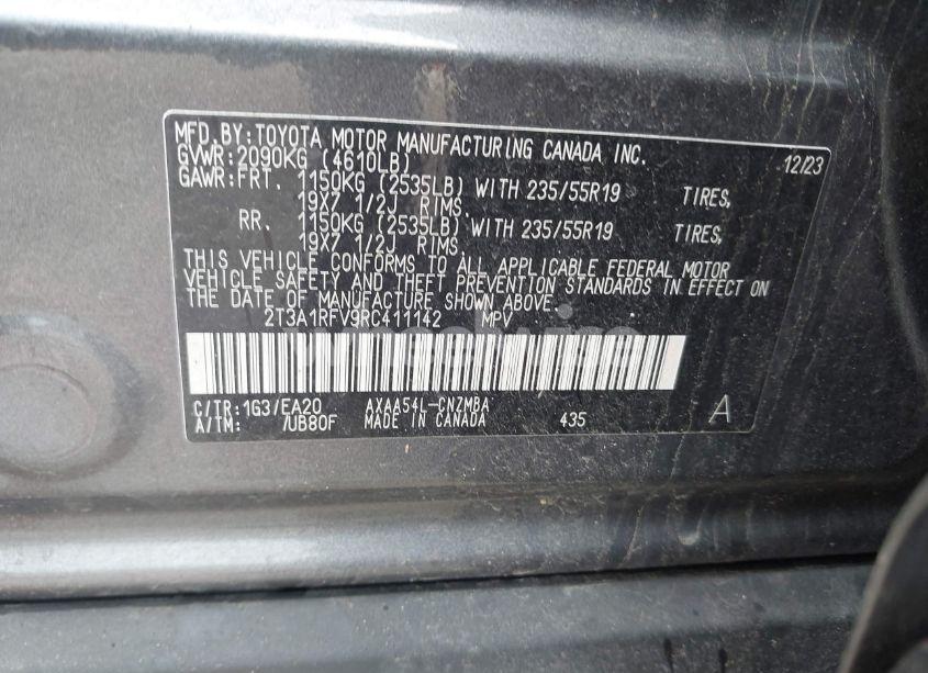 Photo 9 of 2024 Toyota Rav4 XLE PREMIUM (VIN 2T3A1RFV9RC411142)