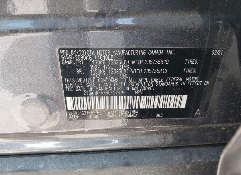 Photo 9 of 2024 Toyota Rav4 XLE PREMIUM (VIN 2T3A1RFVXRC427494)