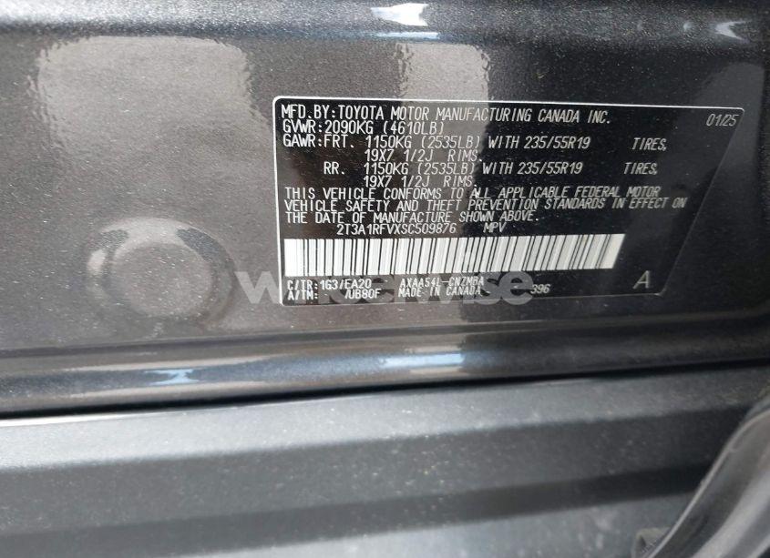 Photo 9 of 2025 Toyota Rav4 XLE PREMIUM (VIN 2T3A1RFVXSC509876)