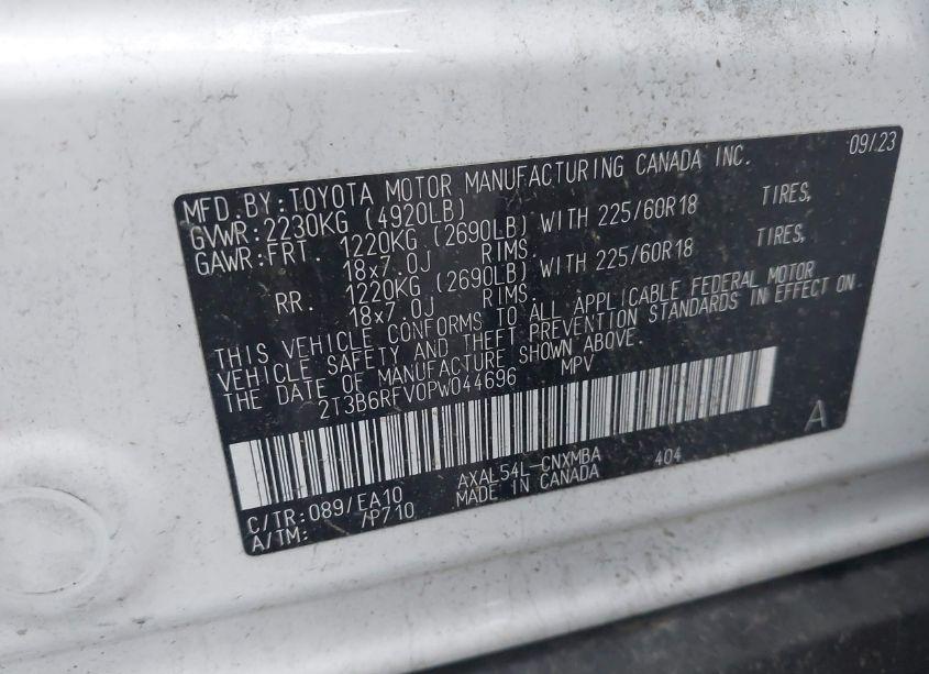 Photo 9 of 2023 Toyota Rav4 HYBRID XLE PREMIUM (VIN 2T3B6RFV0PW044696)