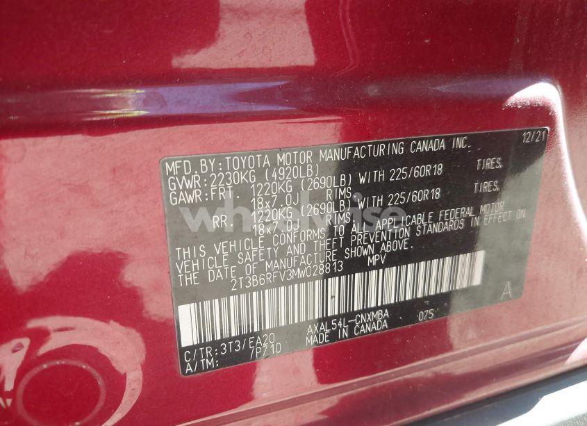 Photo 9 of 2021 Toyota Rav4 HYBRID XLE PREMIUM (VIN 2T3B6RFV3MW028813)