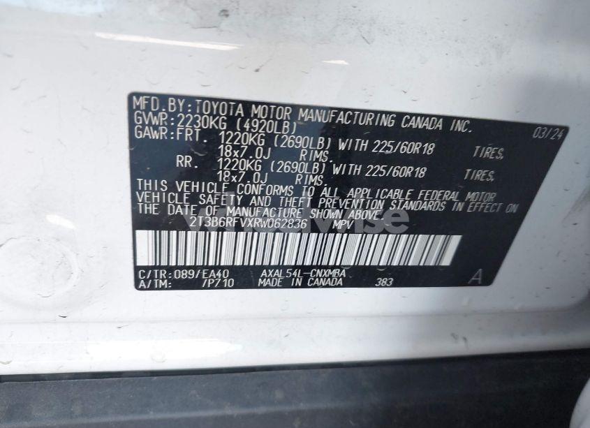 Photo 9 of 2024 Toyota Rav4 HYBRID XLE PREMIUM (VIN 2T3B6RFVXRW062836)