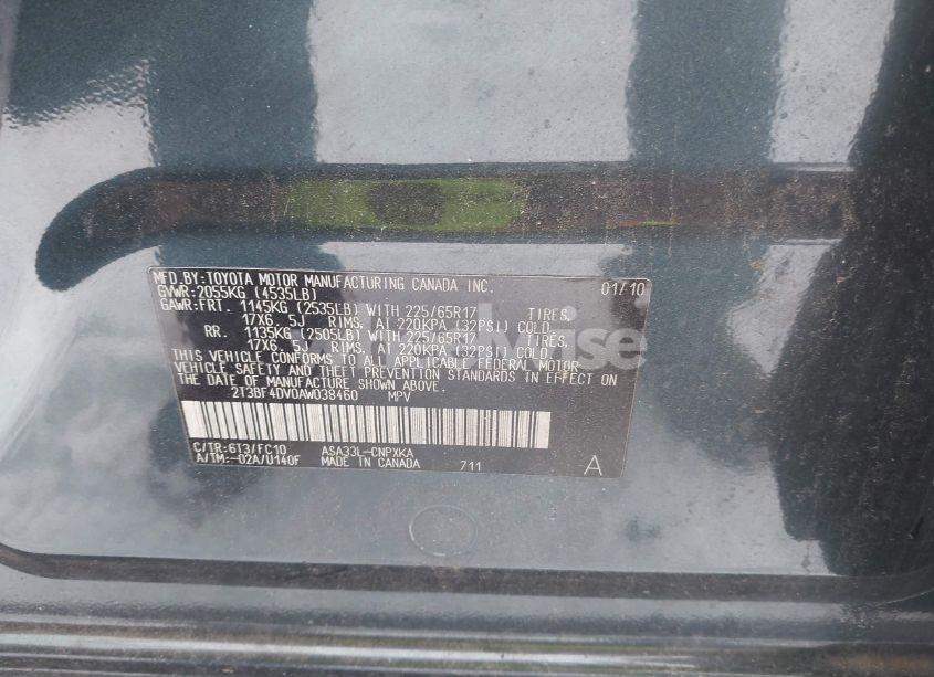 Photo 9 of 2010 Toyota Rav4 (VIN 2T3BF4DV0AW038460)