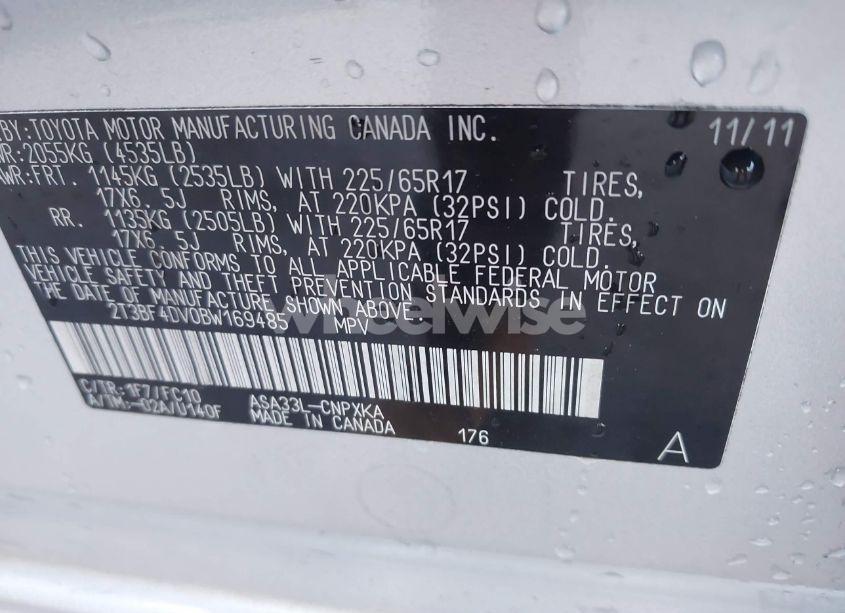 Photo 9 of 2011 Toyota Rav4 (VIN 2T3BF4DV0BW169485)