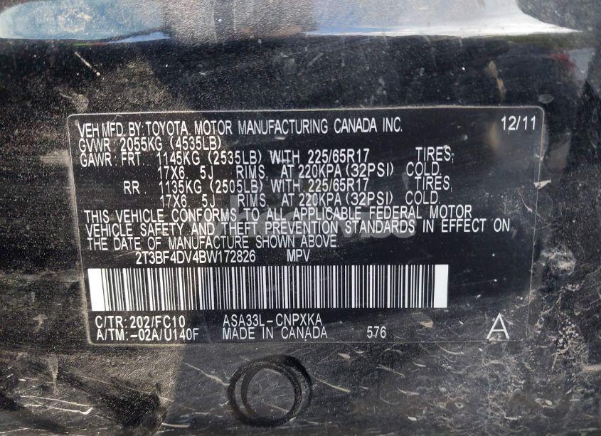 Photo 9 of 2011 Toyota Rav4 (VIN 2T3BF4DV4BW172826)