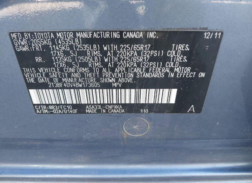 Photo 9 of 2011 Toyota Rav4 (VIN 2T3BF4DV4BW173605)