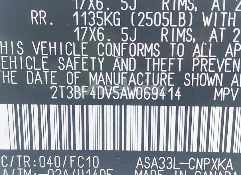 Photo 9 of 2010 Toyota Rav4 (VIN 2T3BF4DV5AW069414)