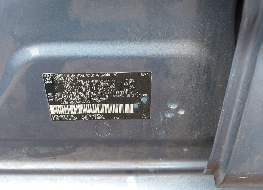 Photo 9 of 2011 Toyota Rav4 (VIN 2T3BF4DV5BW146803)