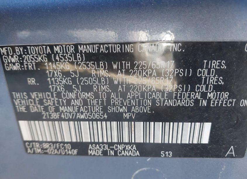 Photo 9 of 2010 Toyota Rav4 (VIN 2T3BF4DV7AW050654)