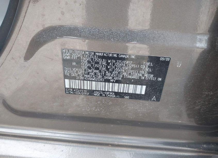 Photo 9 of 2010 Toyota Rav4 (VIN 2T3BF4DV8AW025343)