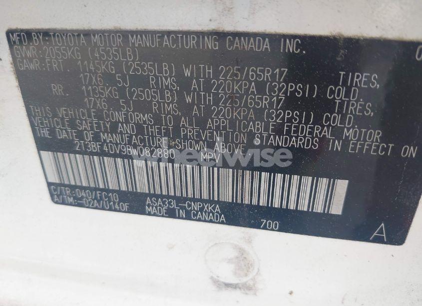 Photo 9 of 2011 Toyota Rav4 N/A (VIN 2T3BF4DV9BW082880)