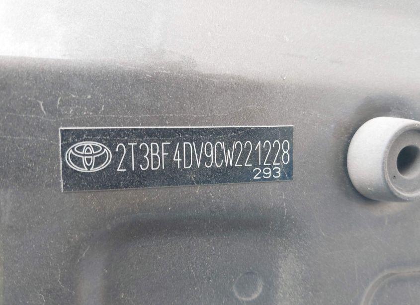 Photo 9 of 2012 Toyota Rav4 (VIN 2T3BF4DV9CW221228)