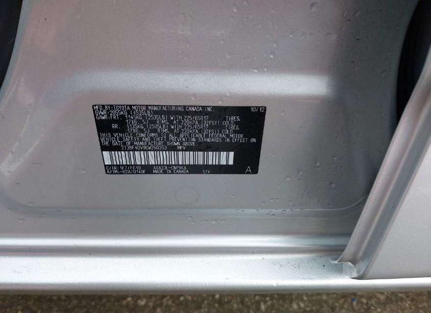 Photo 9 of 2012 Toyota Rav4 (VIN 2T3BF4DV9CW260353)