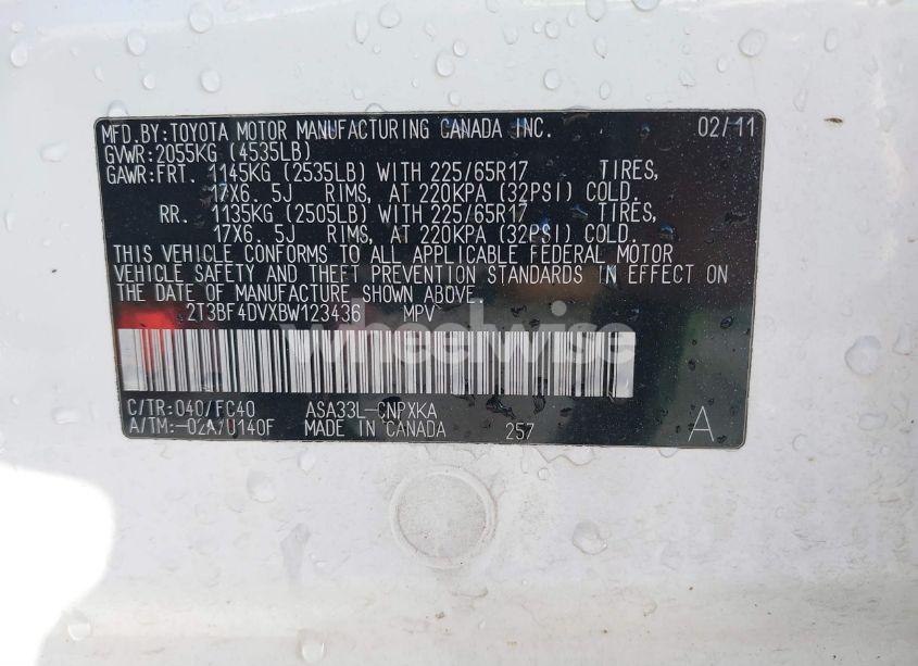 Photo 9 of 2011 Toyota Rav4 (VIN 2T3BF4DVXBW123436)