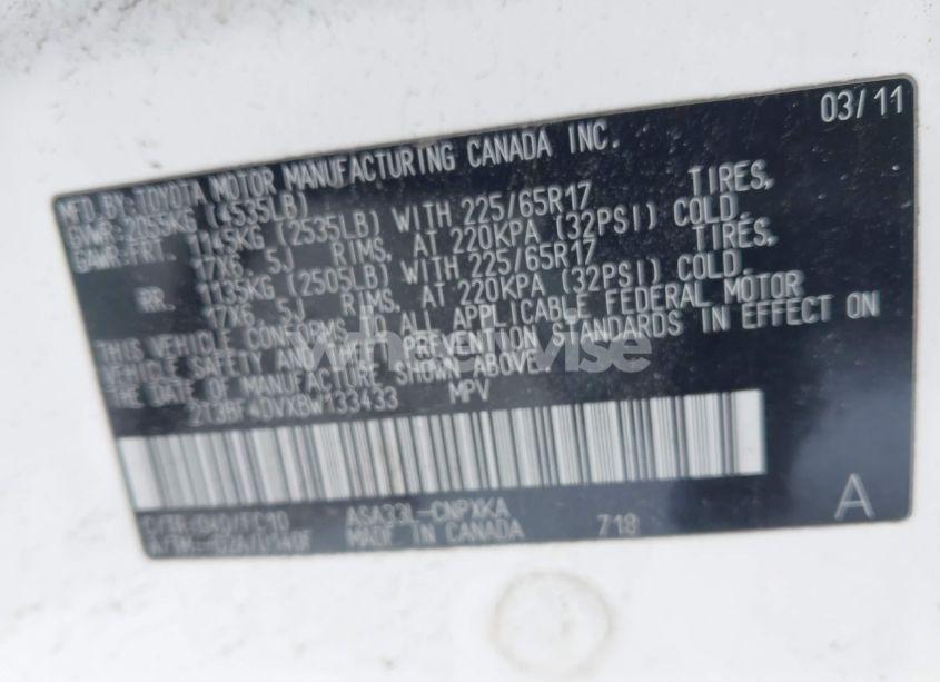 Photo 9 of 2011 Toyota Rav4 (VIN 2T3BF4DVXBW133433)