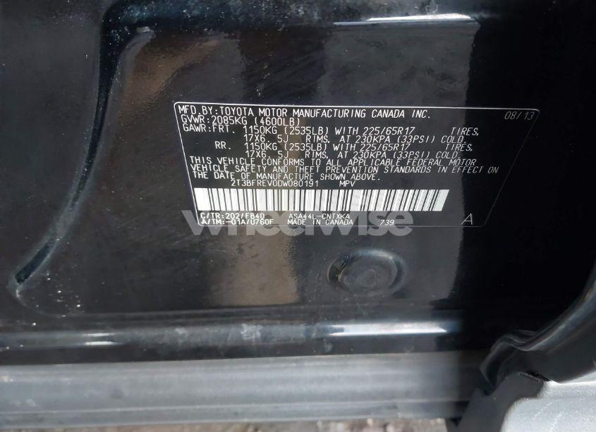 Photo 9 of 2013 Toyota Rav4 LE (VIN 2T3BFREV0DW080191)