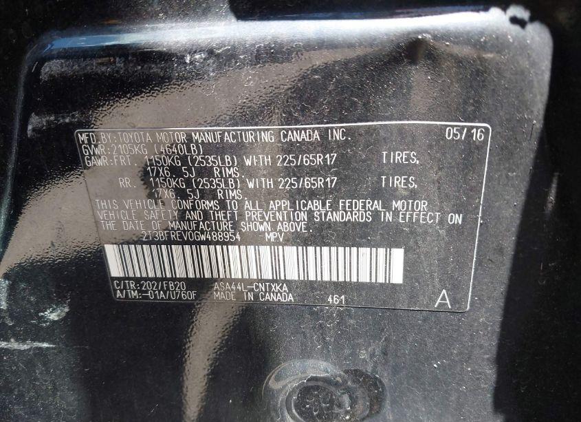 Photo 9 of 2016 Toyota Rav4 LE (VIN 2T3BFREV0GW488954)