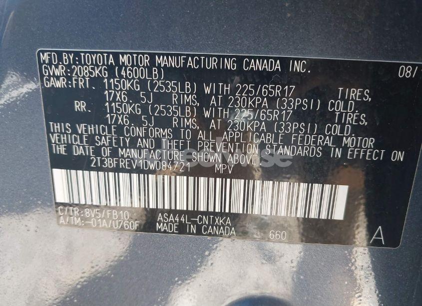 Photo 9 of 2013 Toyota Rav4 LE (VIN 2T3BFREV1DW084721)