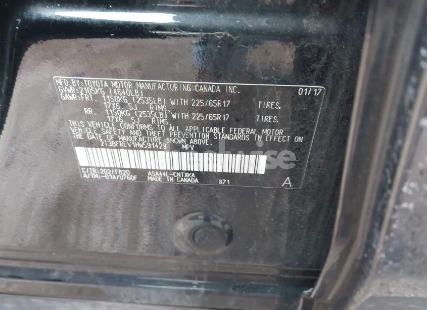 Photo 9 of 2017 Toyota Rav4 LE (VIN 2T3BFREV1HW591429)