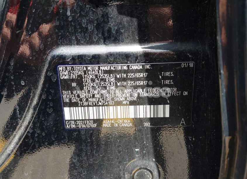 Photo 9 of 2018 Toyota Rav4 LE (VIN 2T3BFREV1JW754103)